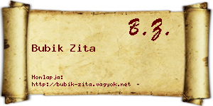 Bubik Zita névjegykártya