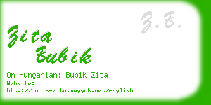 zita bubik business card